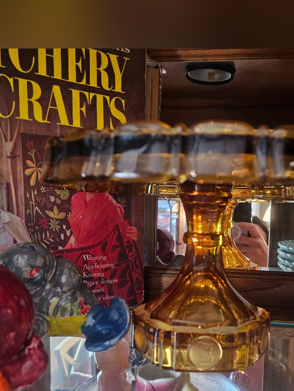 Amber Fostoria Coin pedestal cake stand 10inch